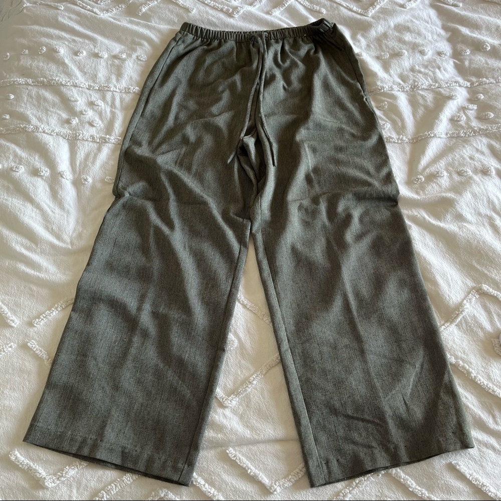 Northern Reflections Wide Leg Stipe Elastic Waist Pants Bottoms Size Small